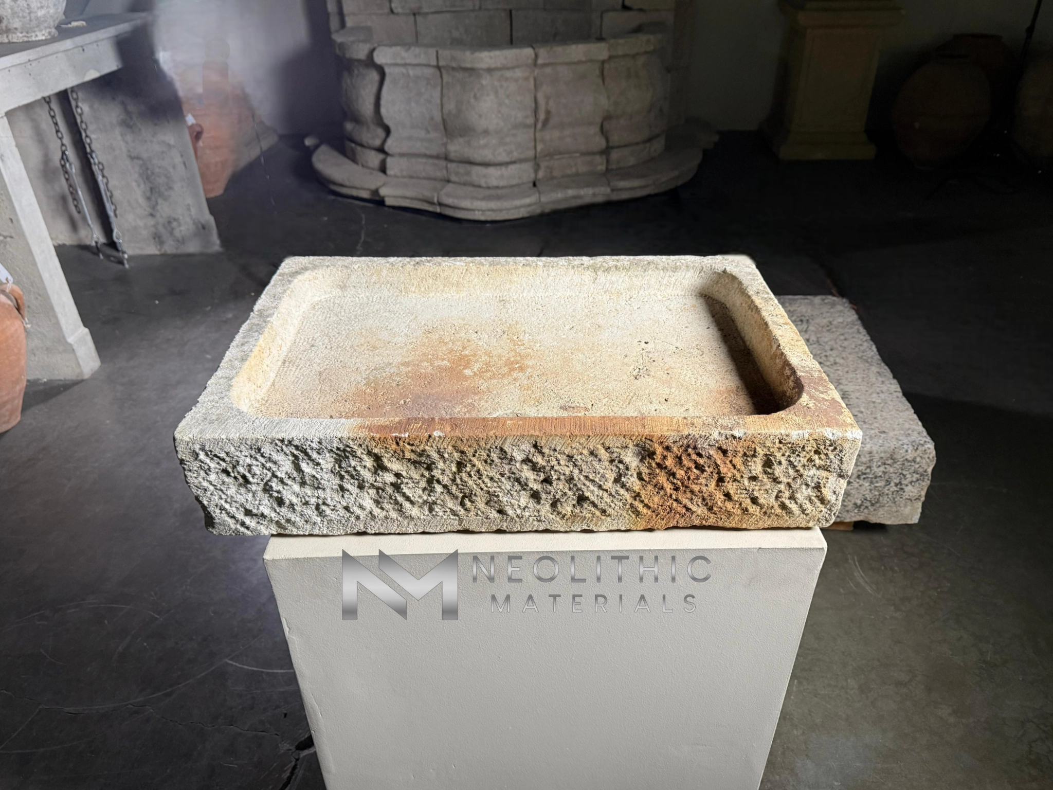 French Antique Limestone Sink - Image 5